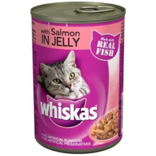 Whiskas Adult Wet Cat Food Tin Salmon in Jelly 390g (pack of 12)