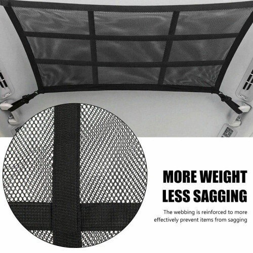 portable Car Ceiling Storage Net Car Roof Cargo Net Mesh Storage Bag Campervan 1