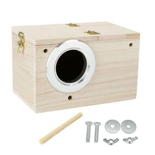 Wooden Bird Breeding Box Cage For Parrot Budgie Nesting House 2