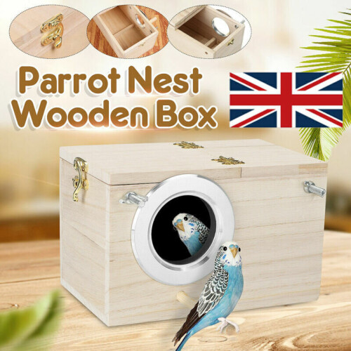 Wooden Bird Breeding Box Cage For Parrot Budgie Nesting House