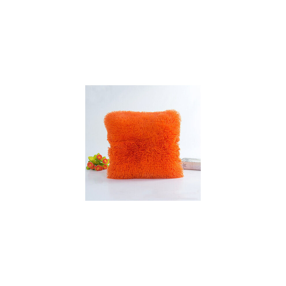 (Orange) Cushion Plush Soft Cover Pillowcase Home Decor  Bed Sofa Decorative Pillowcase