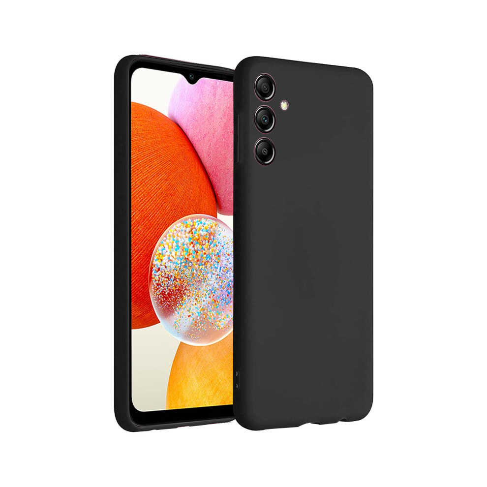 (Black) For Samsung Galaxy A14 4G / 5G Silicone Gel Phone Cover Case Black