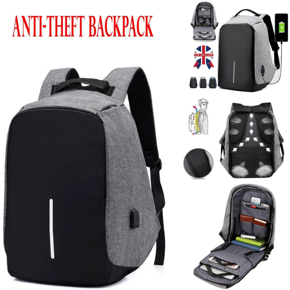 Unisex Anti-Theft Backpack With USB Charging Port