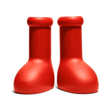 (35=Foot Length22.5cm) Mschf Red Big Boots Astroboy Rain Boots Rubber Sole Cartoon Unisex Versatile