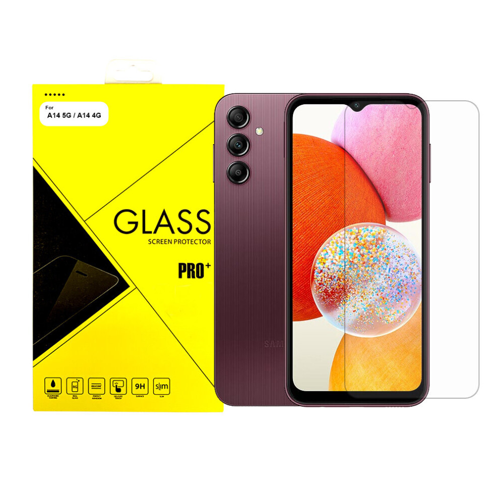 Sold By Gadget Mob Screen Protector Samsung Galaxy A14 4G/5G Tempered Glass Screen Protector - 9H Hardness, Oleophobic Coating, Case-Friendly, Easy Install