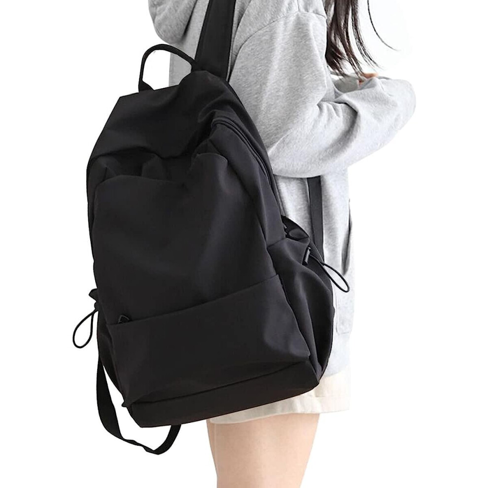 (Black) School Backpack Womens, Causal Travel School Bags 14 Inch Laptop Backpack for Teenage