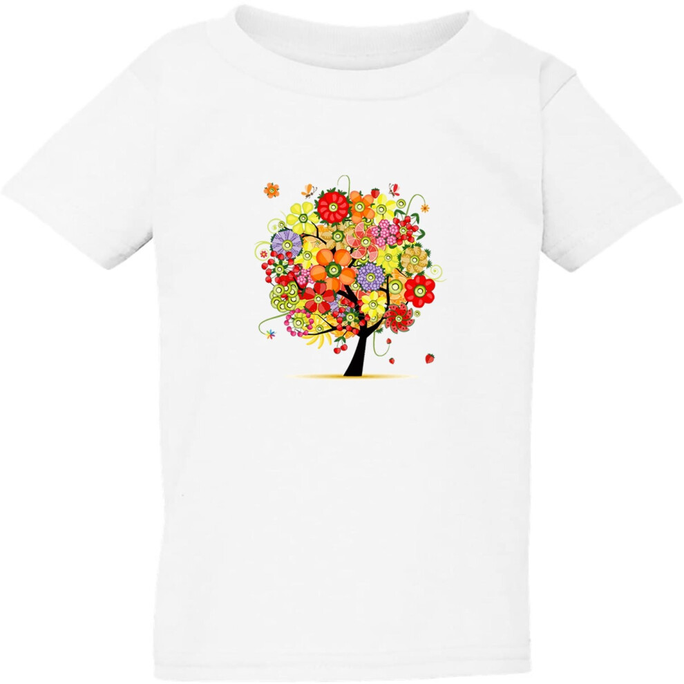 (Small / 2T / 1-2 YO) Jewish Holiday Tu BiShvat New Year Tree White Kids Boys Girls T Shirt Tee Top