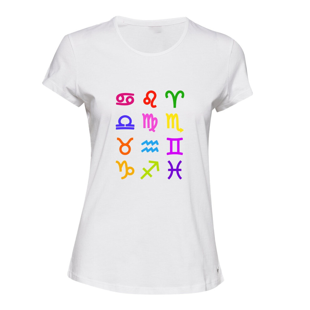 (S) Zodiac Horoscope Astrological Sign White Female Ladies Women T Shirt Tee Top