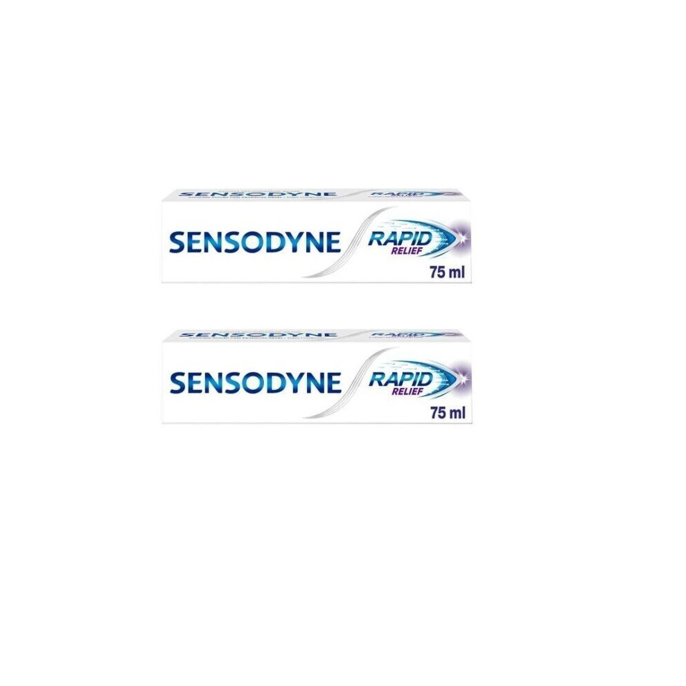 2 x Sensodyne Sensitive Toothpaste Rapid Relief Original 75ml | Sensitivity Rel