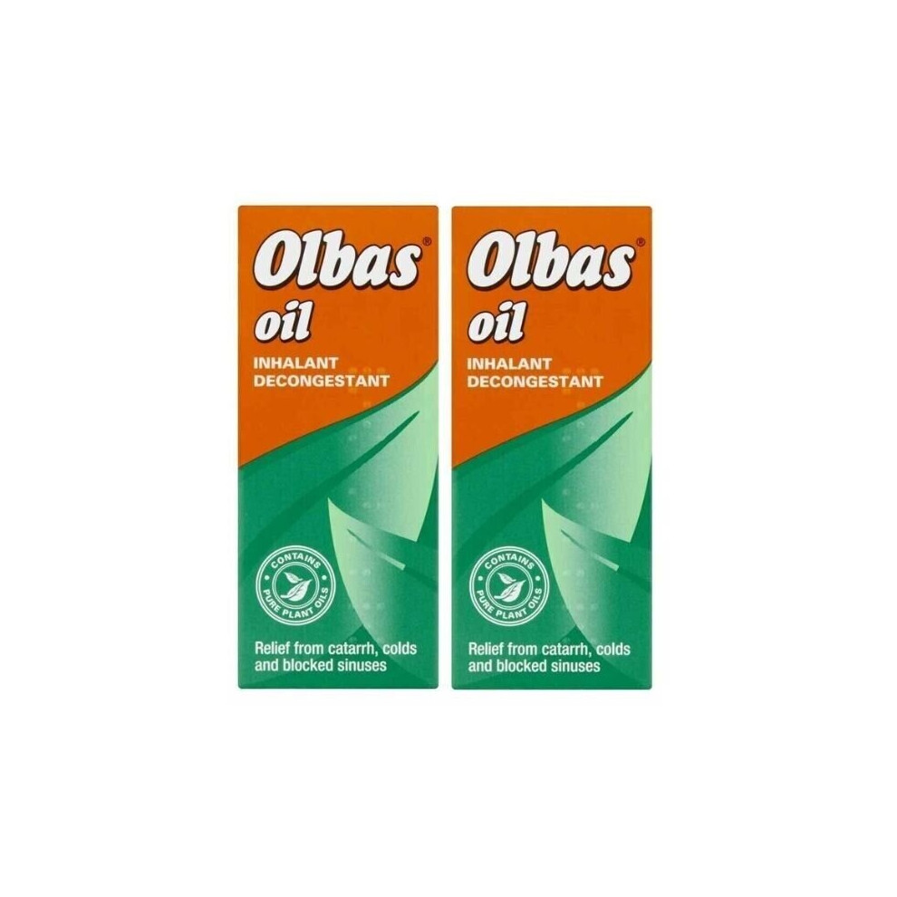 2x Olbas oil Inhalant Decongestant Oil Catarrh Cold For Blocked Nose Relief 12ml