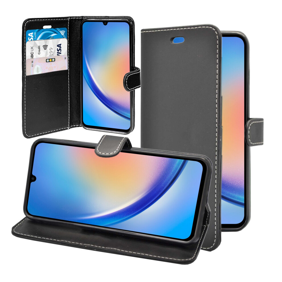 (Black) Case For Samsung Galaxy A34 5G Wallet Flip PU Leather Pouch Cover-image-OPC-PBF9KDJ-NEW