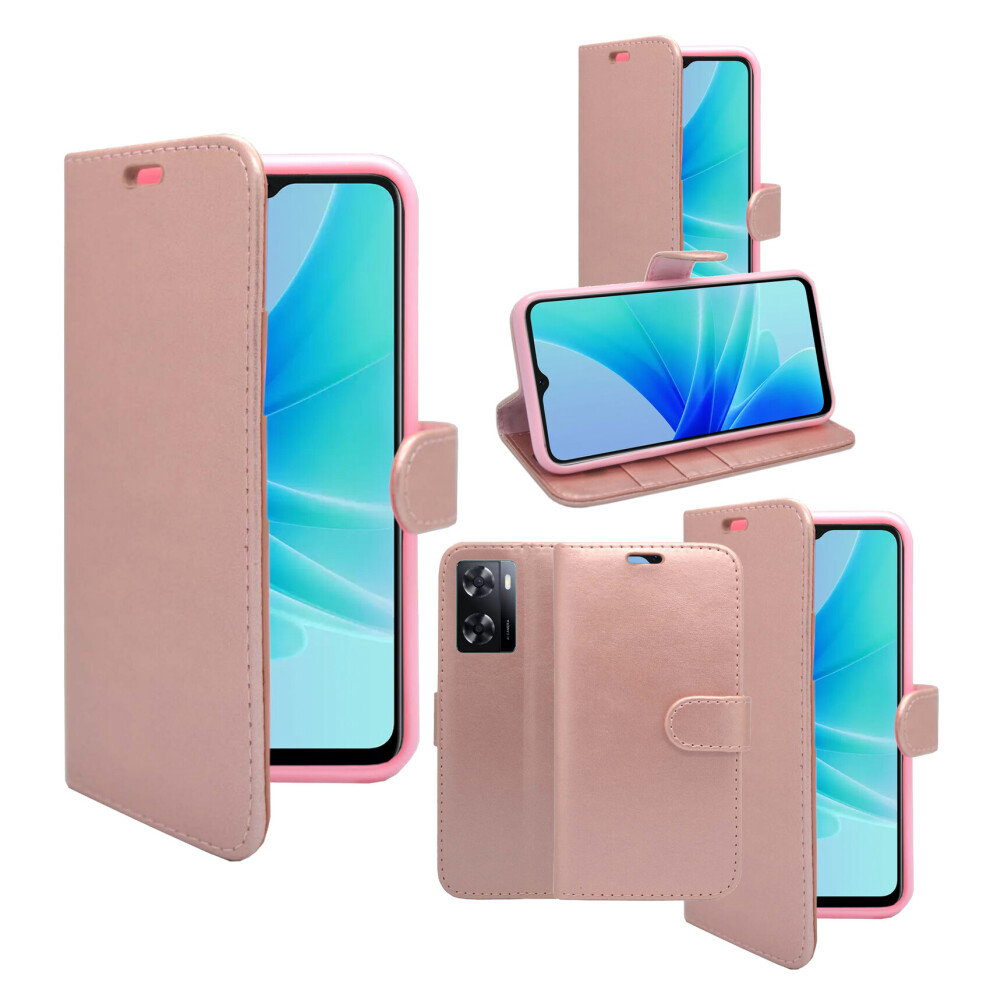 (Rose ) Case For Oppo A57 Wallet Flip Pu Leather Pouch Cover Gold 5060972623541