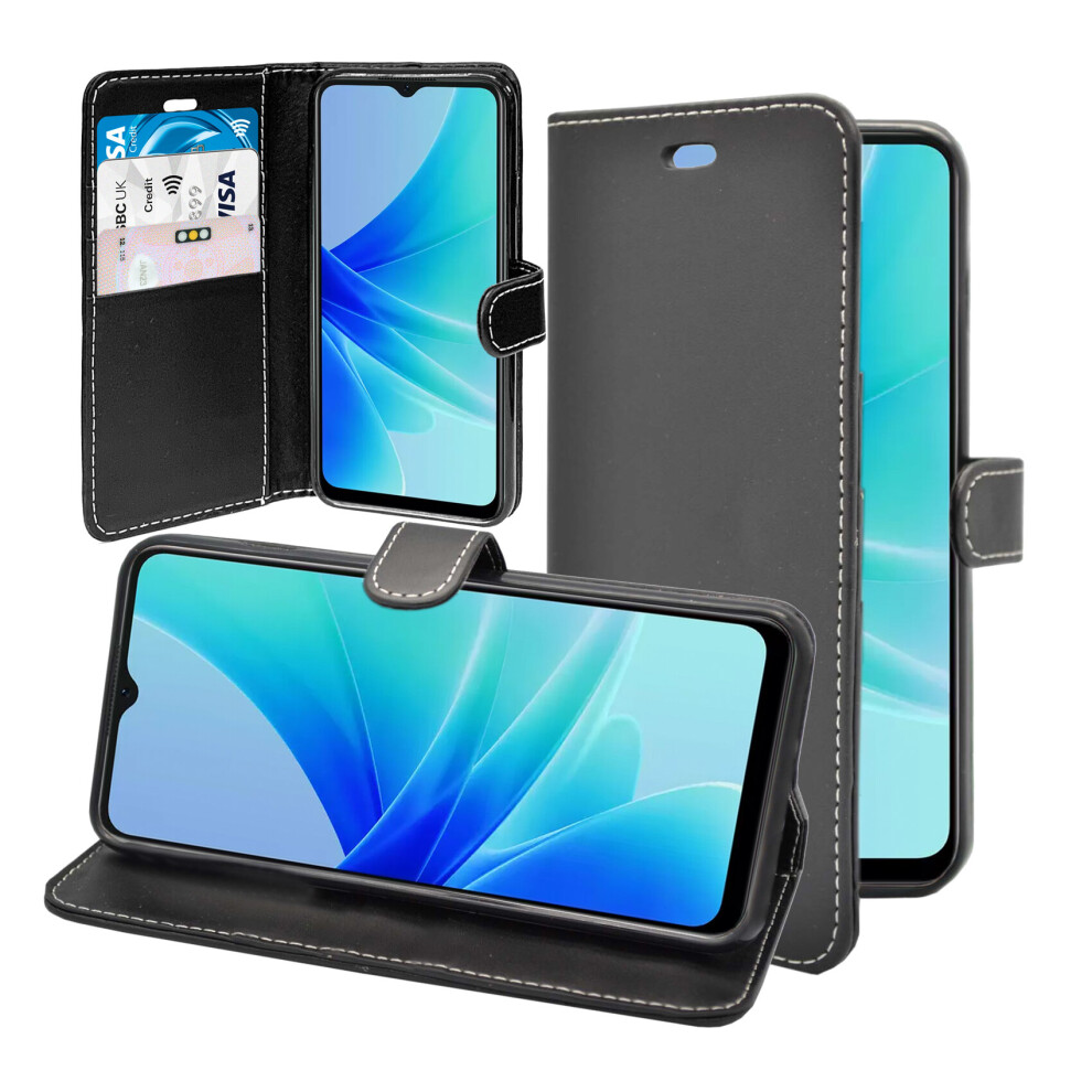 (Black) Case For Oppo A77 5G Wallet Flip Pu Leather Pouch Cover Black 5060972623558