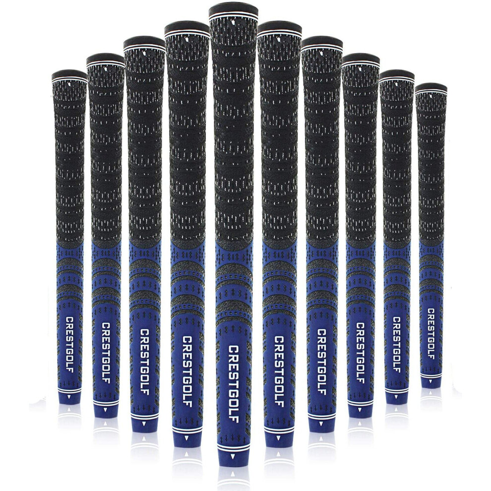 (Dark Blue) 10pcs/Pack Standard Size Carbon Yarn Golf Irons Grips Golf Club Wood Grip 9 Colors