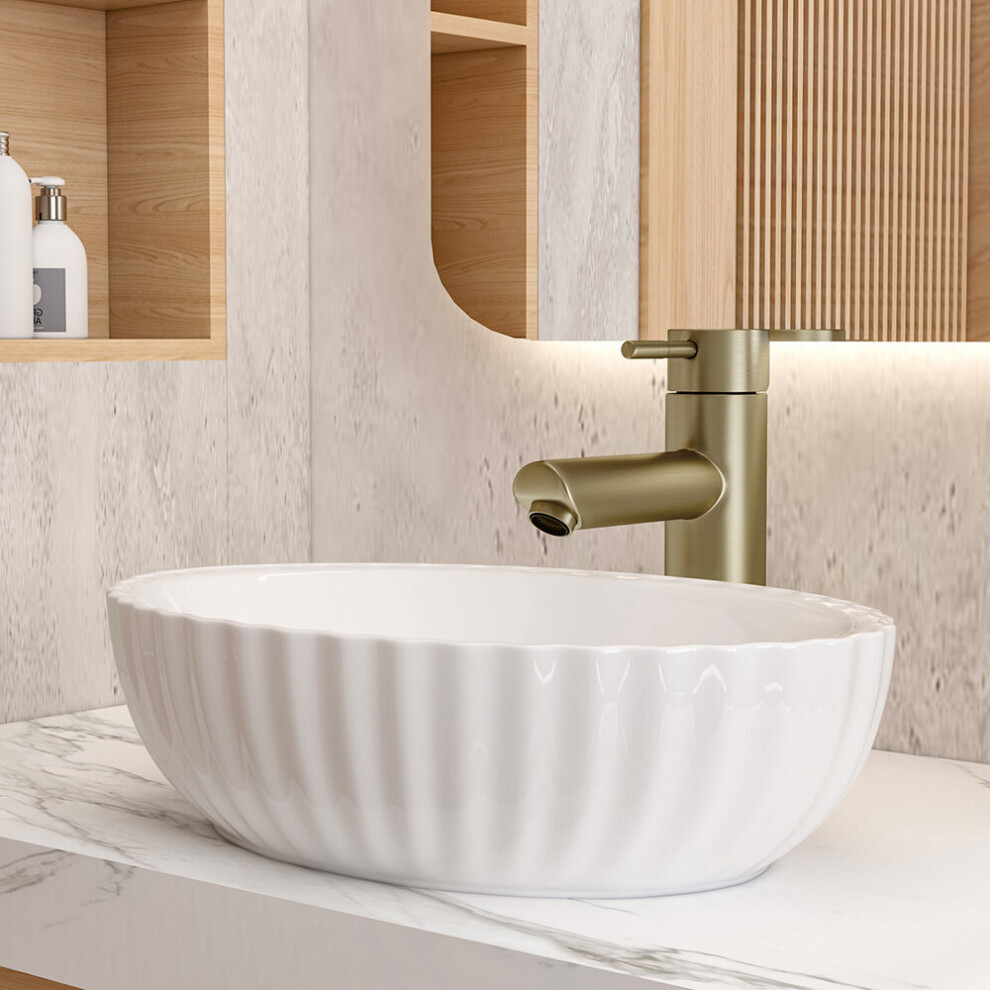 Stainless Steel Single Lever Sink Tap Bathroom Faucet Gold