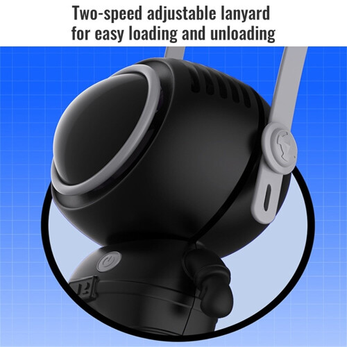 Ranpo (White) USB Rechargeable Astronaut Leafless Neck Desk Fan 2