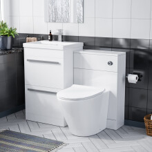 Nes Home 500mm Basin Vanity Cabinet & WC With Rimless Round Toilet