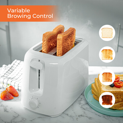 GEEPAS Geepas 2 Slice Bread Toaster Variable Browning Control 700W, White 2