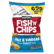 Burtons Fish & Chips Salt & Vinegar 40g (Pack of 30)