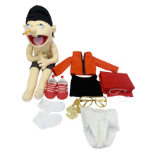 (Rock Jeffy, 60cm/23.62in) Funny Zombie Rock Jeffy Puppet Parent Child Interaction Plush Doll Early Gift