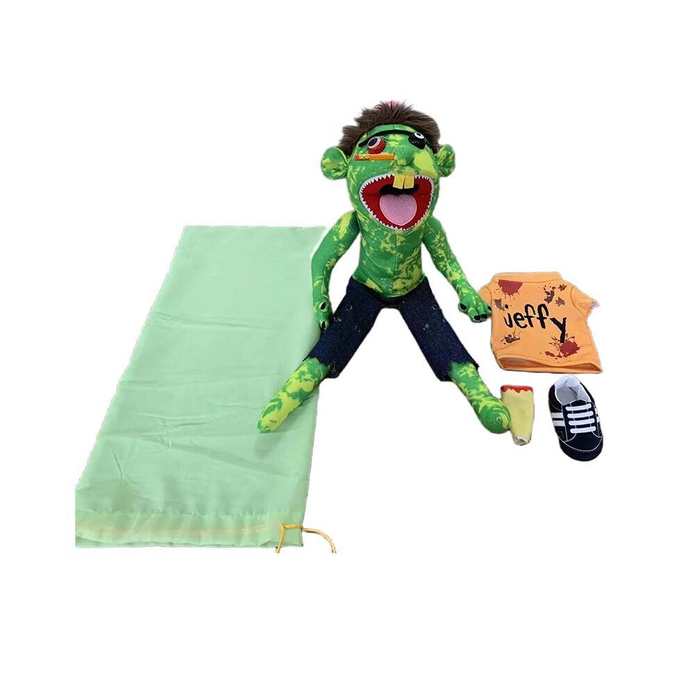 (Zombie Jeffy, 55cm/21.65in) Funny Zombie Rock Jeffy Puppet Parent Child Interaction Plush Doll Early Gift