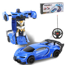 (NavyBlue) 2 1 In Rc Car Transformation Robots Children Boys Toys Outdoor Remote Control