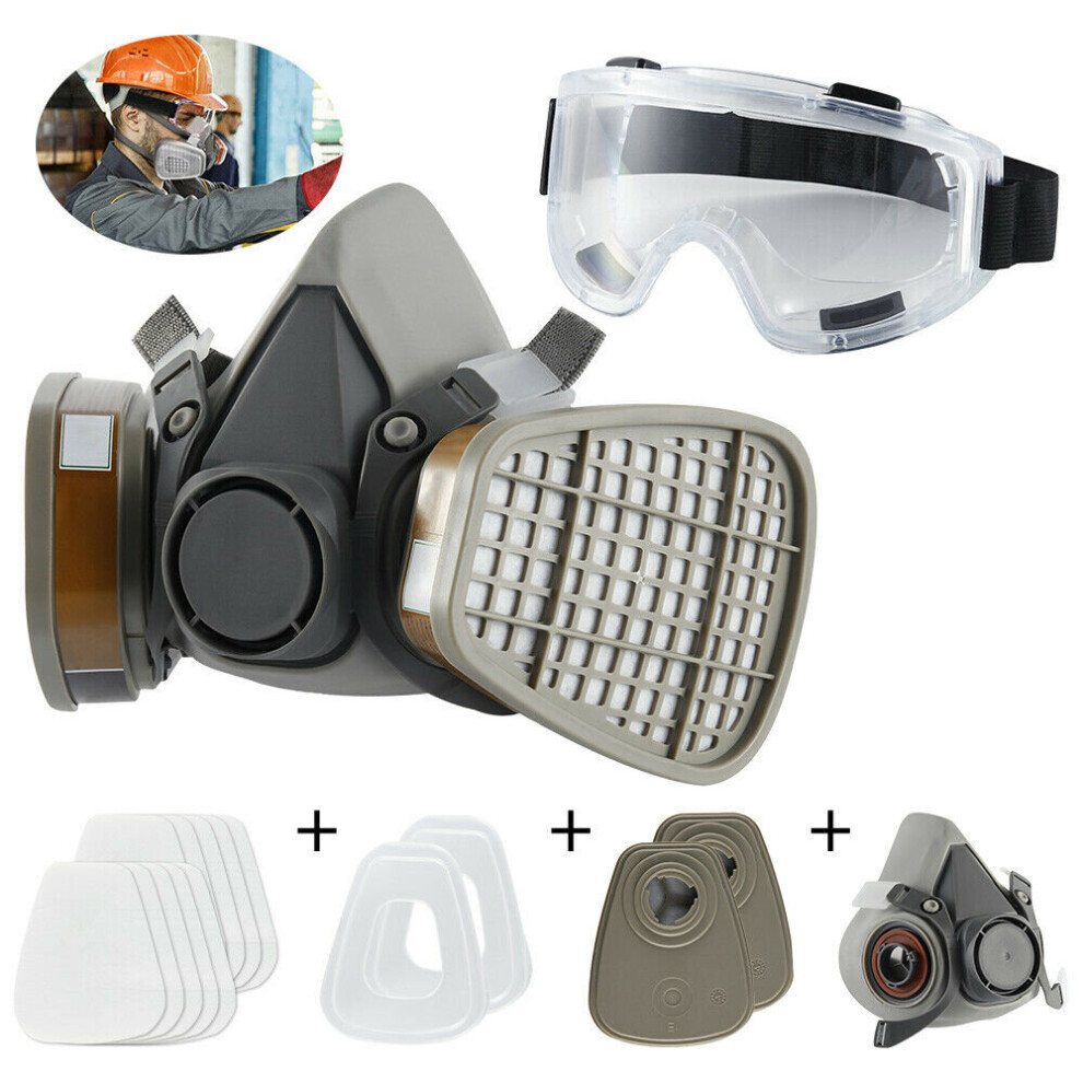 For 6200 Half Face Gas Mask Protective Respirator Painting Spraying Uk 9053273653351