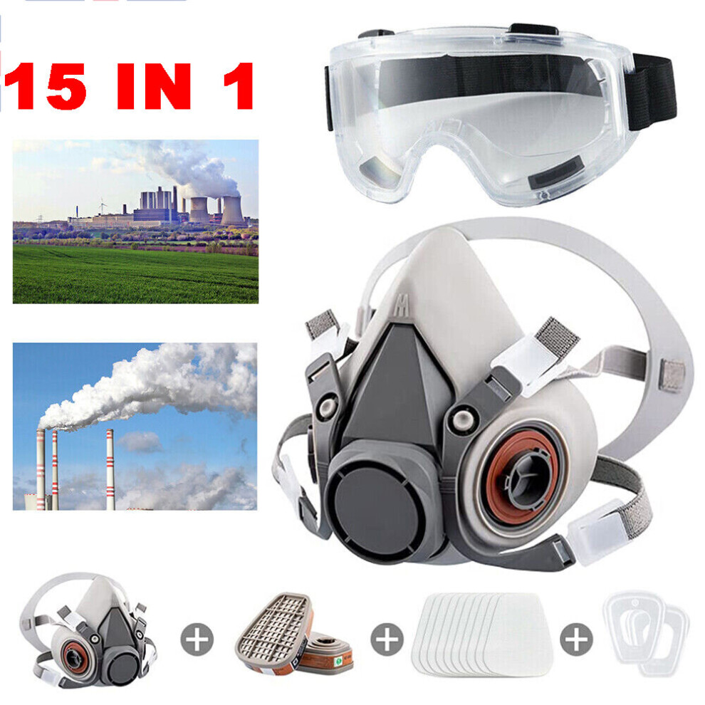 6200 FULL FACE 15 IN 1 GAS MASK CHEMICAL VAPOR PAINT SPRAY RESPIRATOR