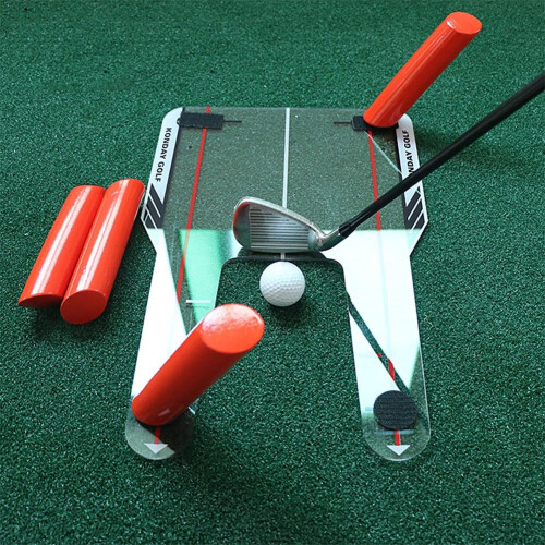 PC Golf Alignment Trainer Aid Eye Line Swing Training Speed Trap Practice Base Tool Golfzubehör 2