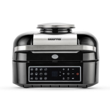 GEEPAS Vortex 6.5L Digital Air Fryer & Smokeless Indoor Grill | 12-in-1 Smart XL Multicooker & Electric Grill with Air Fry Griddle Roast Bake