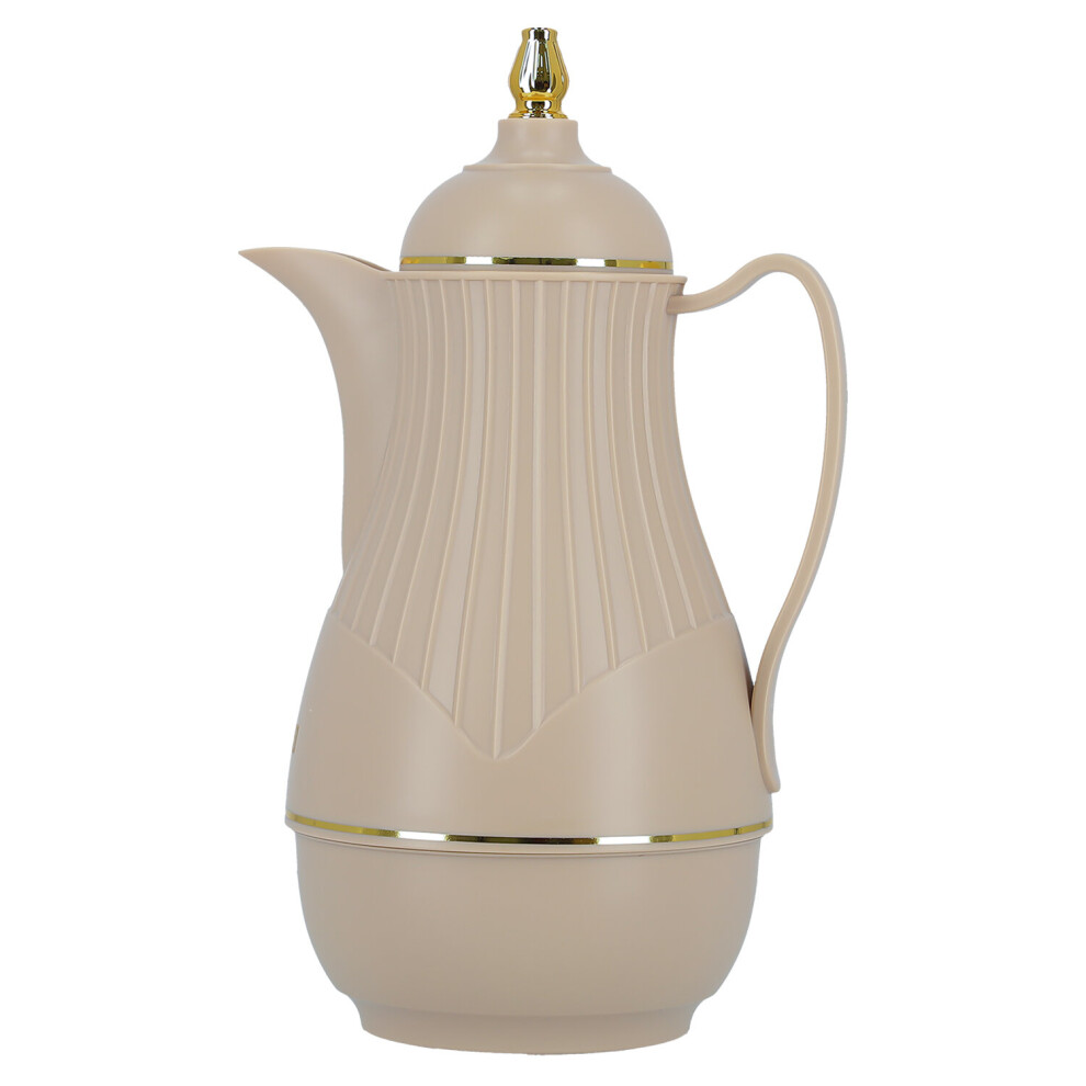 (Beige) Royalford Glass Insulated Vacuum Thermal Flask Jug