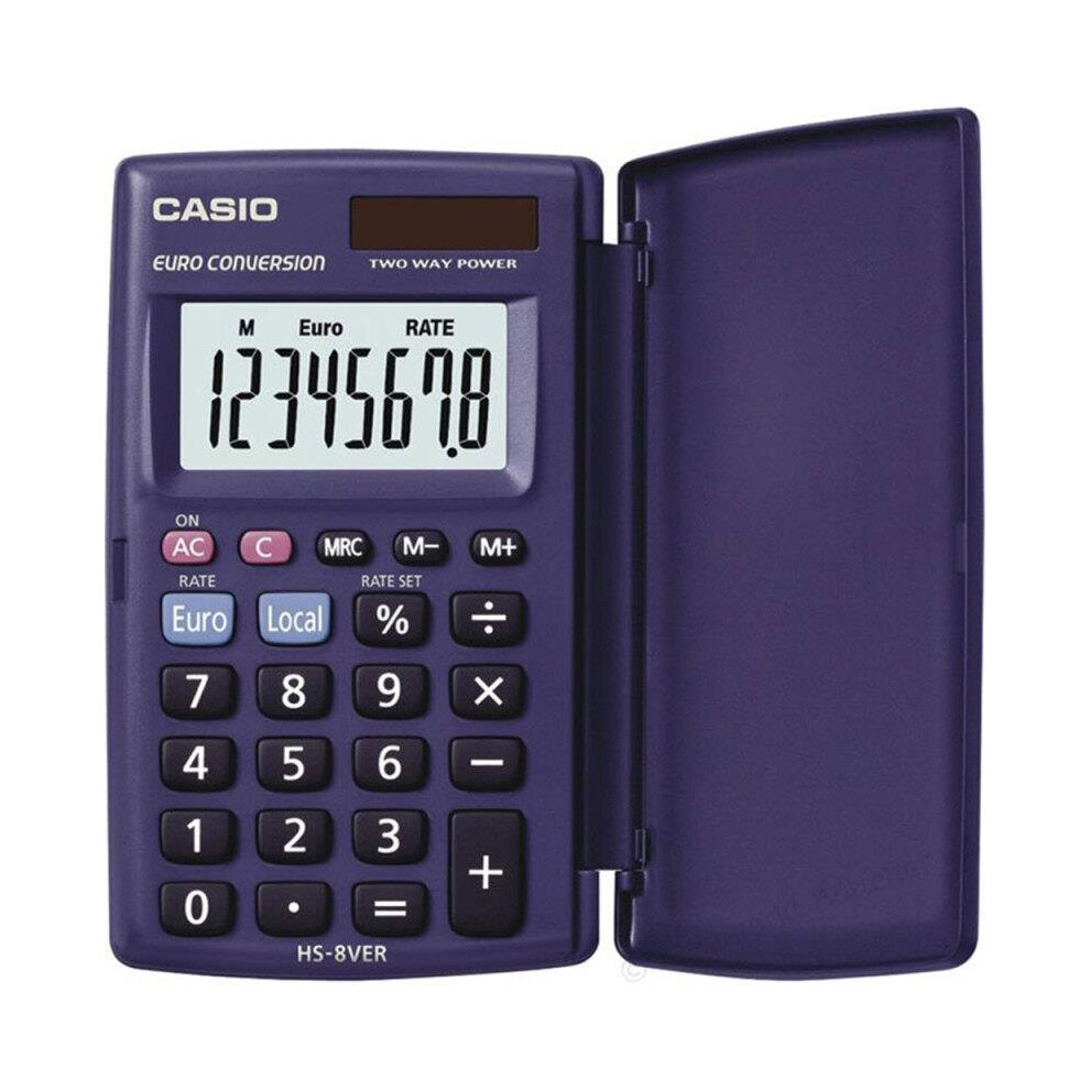 Casio Pocket Calculator 8 Digit Display Solar/Battery power