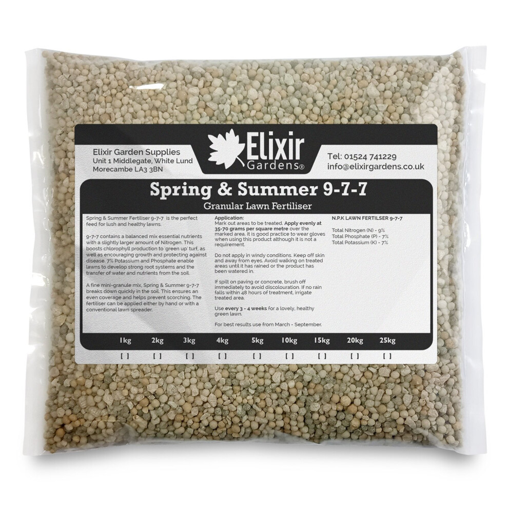 (1kg, Polythene Bag) Spring & Summer 9-7-7 Lawn Fertiliser | Granular Grass & Turf Feed