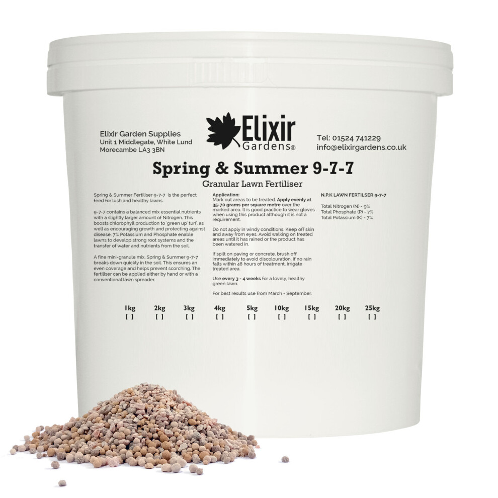 (1kg, Resealable Tub) Spring & Summer 9-7-7 Lawn Fertiliser | Granular Grass & Turf Feed