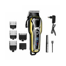 Kemei Professional Hair Clippers & Barber Set - Cordless Trimmer/Shaver, Titanium Blades, Waterproof, LCD, 4 Guide Combs, USB Rechargeable (40 min)