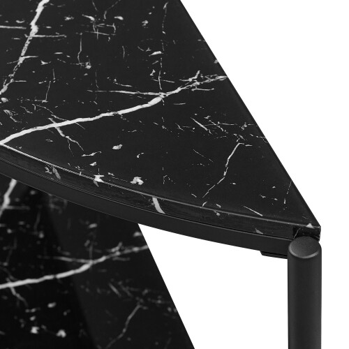 URBN Living (Faux Black Marble) Half Moon Tiered Console Table Entryway Furniture 2