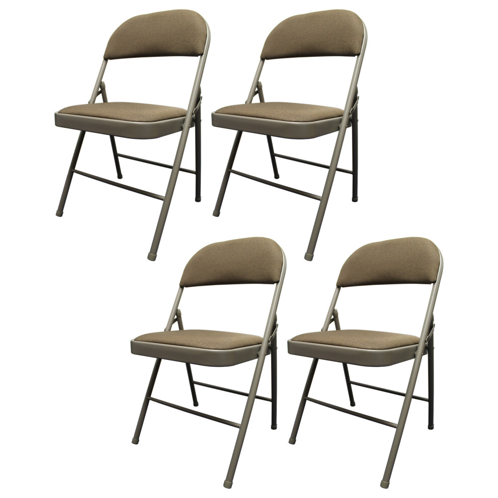 (4) Meta Steel Frame Fabric Paded Folding Office Chair