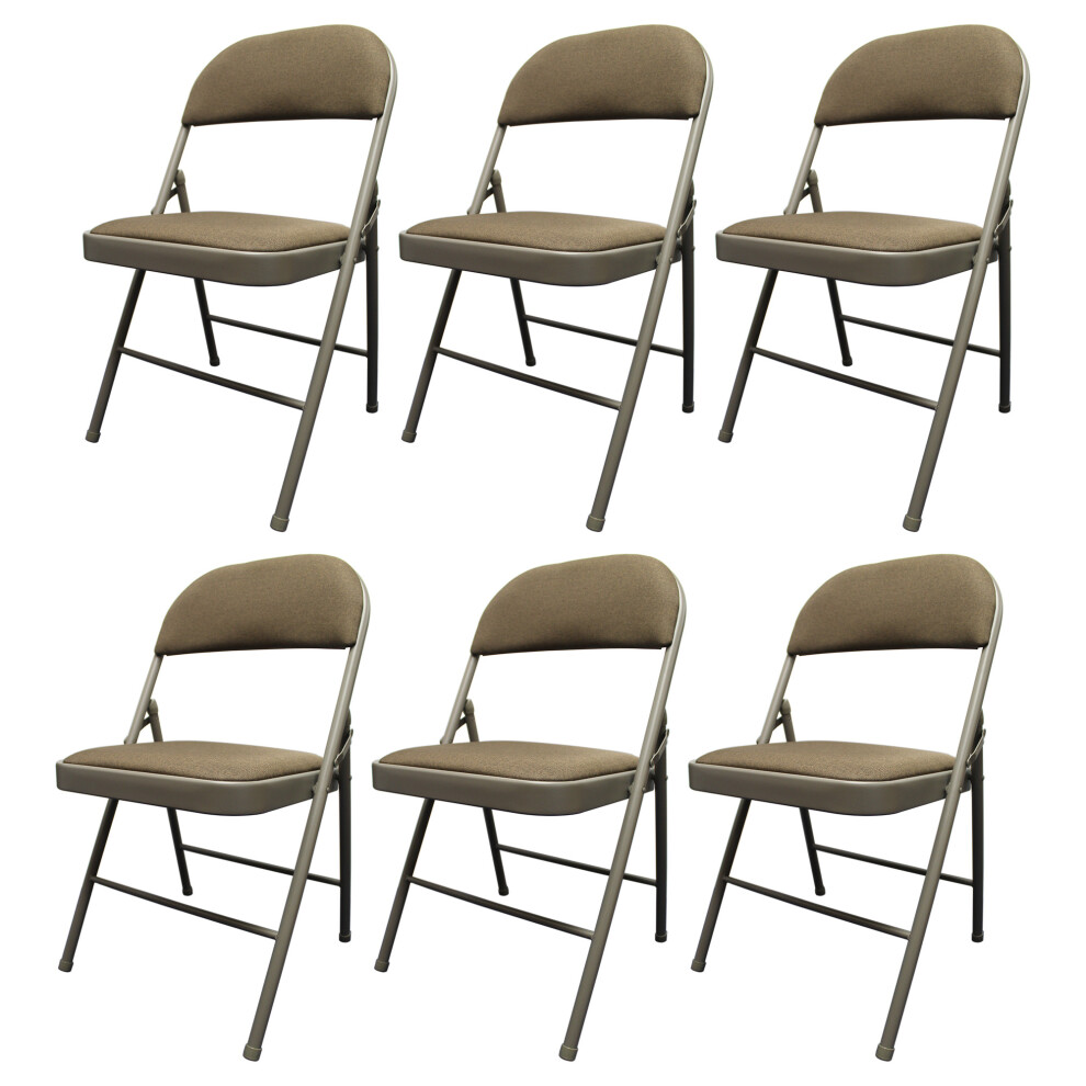 (6) Meta Steel Frame Fabric Paded Folding Office Chair-image-OPC-PBFDVFH-NEW