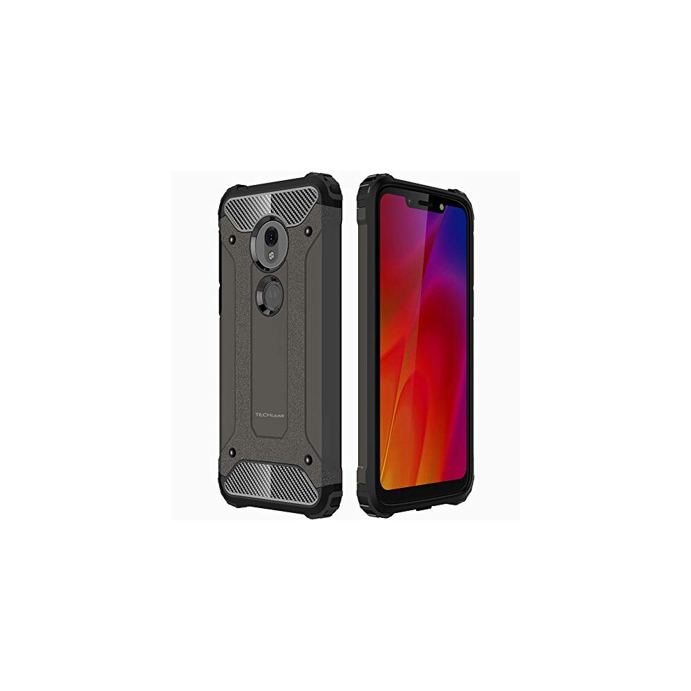 TECHGEAR Moto G7 Play Case [Tough Armoured] ShockProof Dual-Layer Protective Heavy Duty Tough Cover Compatible with Motorola Moto G7 Play - (Slate)