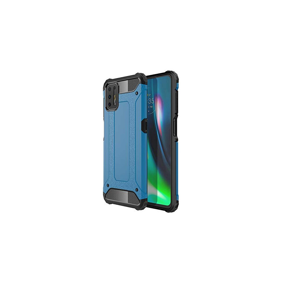 Techgear Moto G9 Plus Tough Armoured Case - Shockproof, Rugged, Sturdy, Heavy Duty Protective Case Cover Designed For Motorola Moto G9 Plus (Blue)