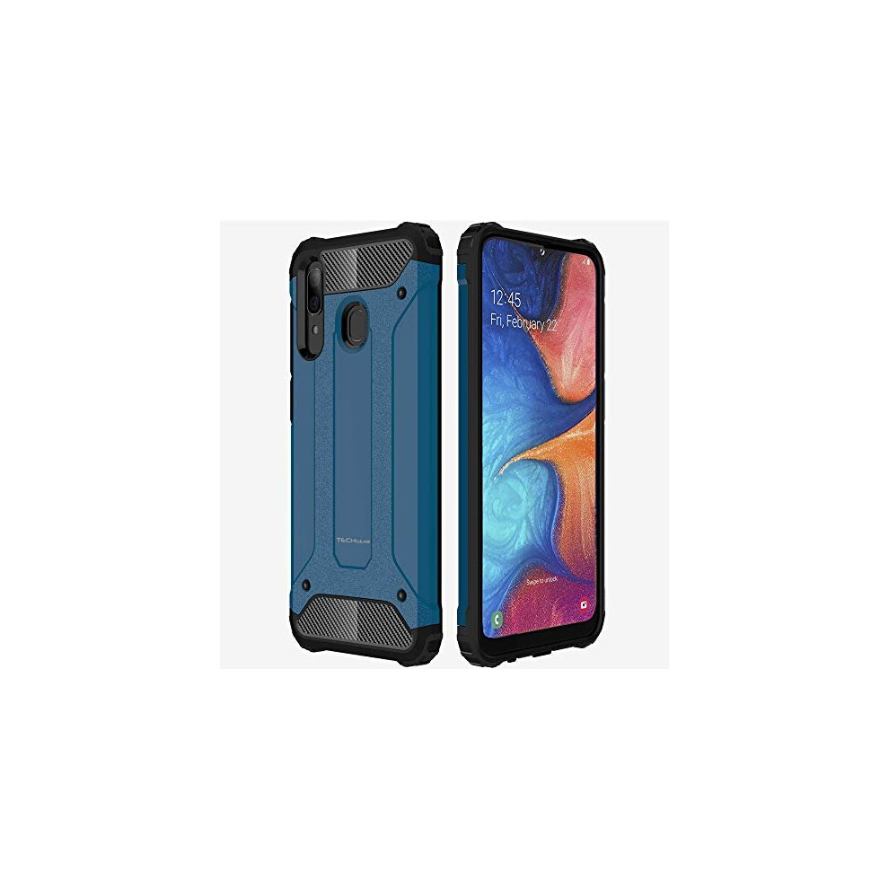 TECHGEAR Galaxy A20e Case [Tough Armoured] ShockProof Dual-Layer Protective Heavy Duty Tough Cover Designed For Samsung Galaxy A20e - (Blue)