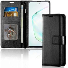 Samsung Galaxy S10 Lite Leather Wallet Case, Flip Protective Cover with Wallet Card Holder, Stand and Wrist Strap - PU Leather with Magnetic Closure