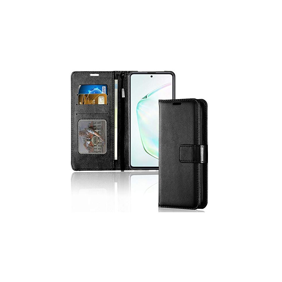 Techgear Samsung Galaxy S10 Lite Leather Wallet Case, Flip Protective Cover With Wallet Card Holder, Stand And Wrist Strap - Pu Leather With Magnetic Closure