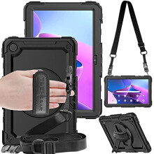 UTILITY Case for Lenovo Tab M10 Plus 3rd Gen 2022 (10.6") TB125 / TB128 - HEAVY DUTY Armour Shockproof 360 Rotating Stand, Hand and Shoulder Strap