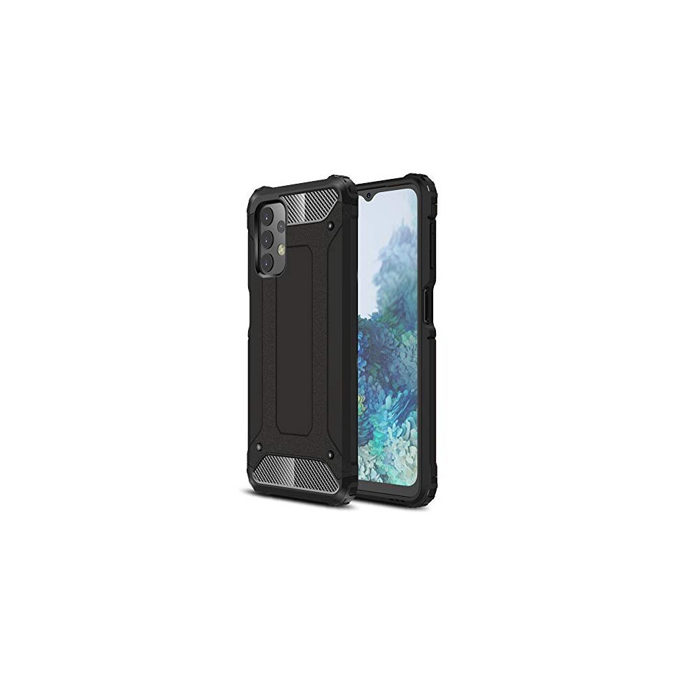 Techgear Galaxy A13 Tough Armoured Case - Shockproof, Rugged, Sturdy, Heavy Duty Protective Impact Case Cover Designed For Samsung Galaxy A13 (Black)