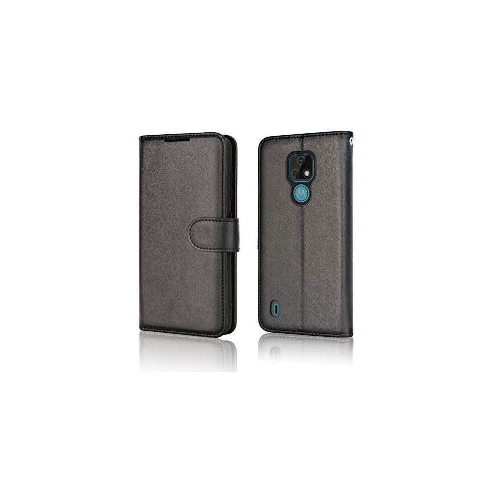 black--techgear-moto-e7-leather-wallet-case--flip-protective-case-cover-with-wallet-card-holder--stand---wrist-strap--pu-leather-with-magnetic-clasp