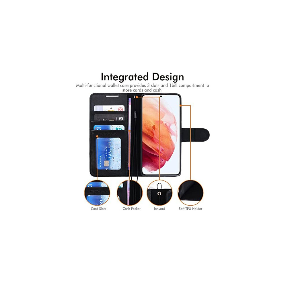 black--samsung-galaxy-s21-fe-5g-leather-wallet-case--flip-protective-cover-with-wallet-card-holder--stand-and-wrist-strap---pu-leather-with-magnetic-closure