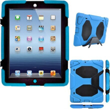(BLUE) TECHGEAR G-SHOCK Case for iPad 4 3 2 - Tough Heavy Duty Shock Proof Long Survival Protective Case with Stand - Kids Work School Builders Case
