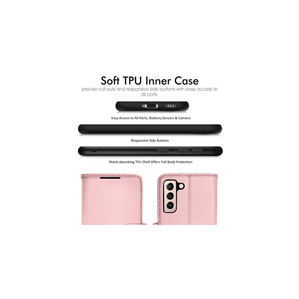 pink--samsung-galaxy-s21-fe-5g-leather-wallet-case--flip-protective-cover-with-wallet-card-holder--stand-and-wrist-strap---pu-leather-with-magnetic-closure