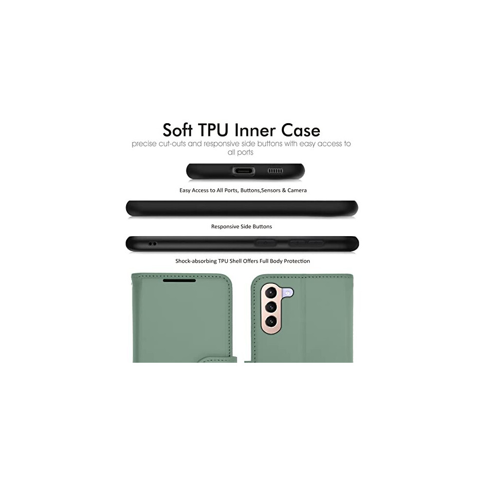 green--samsung-galaxy-s23-leather-wallet-case--flip-protective-cover-with-wallet-card-holder--stand-and-wrist-strap---pu-leather-with-magnetic-closure